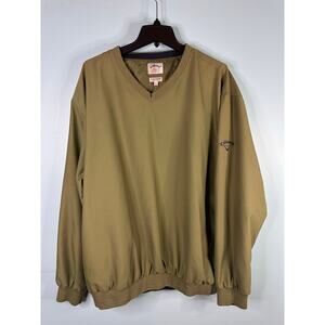 Callaway Golf V-Neck Pullover Windbreaker, army green, long sleeve X large